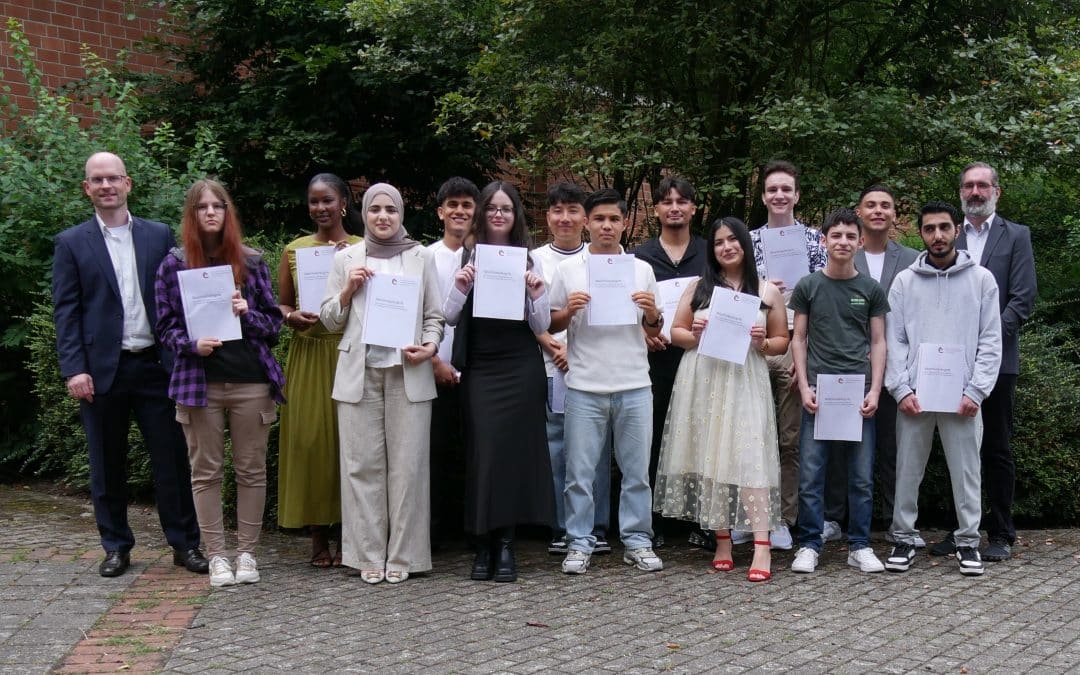 Schülerinnen und Schüler der Internationalen Förderklasse und der Ausbildungsvorbereitung sind bereit für ihren Sprung in die Zukunft
