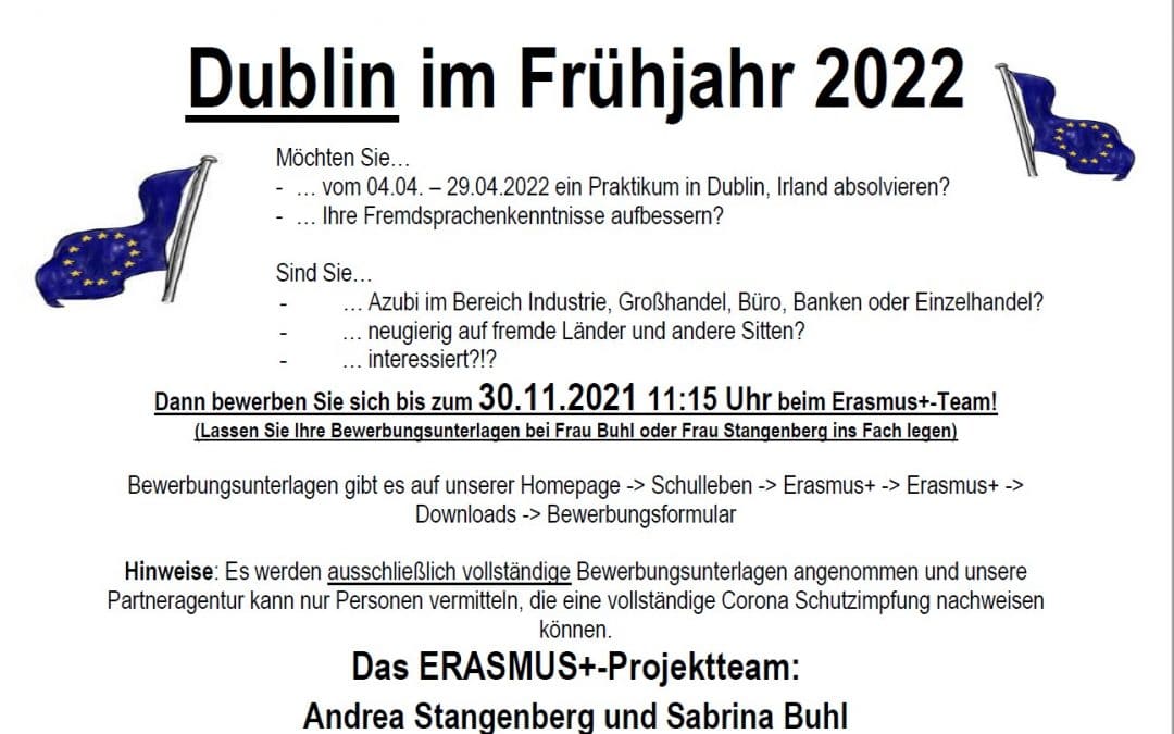 Erasmus+ Dublin Frühjahr 2022