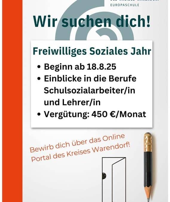 Wir suchen dich: Freiwilliges Soziales Jahr (FSJ) am Berufskolleg Ahlen des Kreises Warendorf Europaschule [m/w/d]