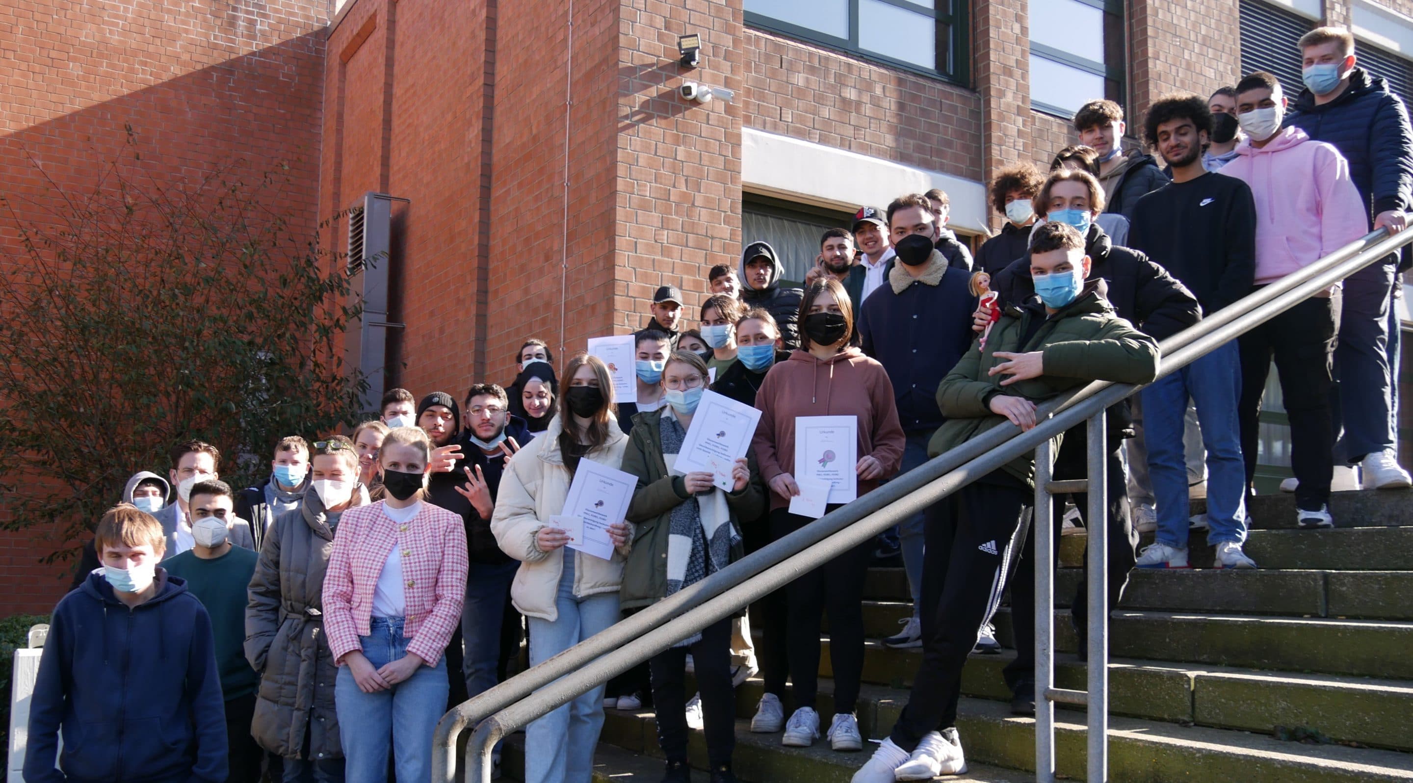 Teilnehmer am Politik-Wettbewerb der Berufsfachschule.