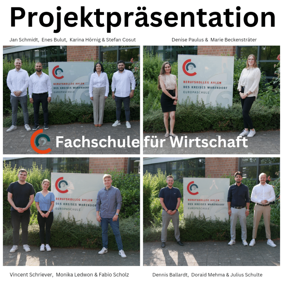 Projektpräsentationen der Fachschule für Wirtschaft am Berufskolleg Ahlen des Kreises Warendorf – Europaschule